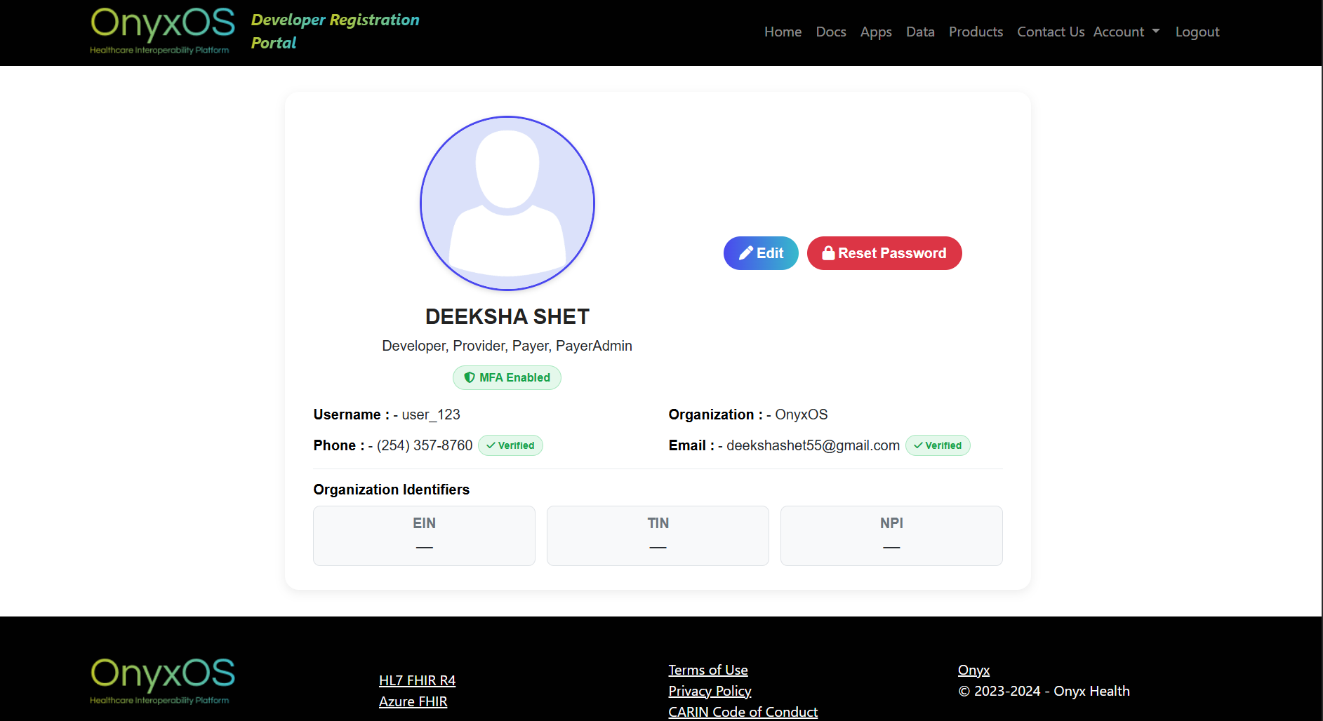 Account Settings - TOTP card