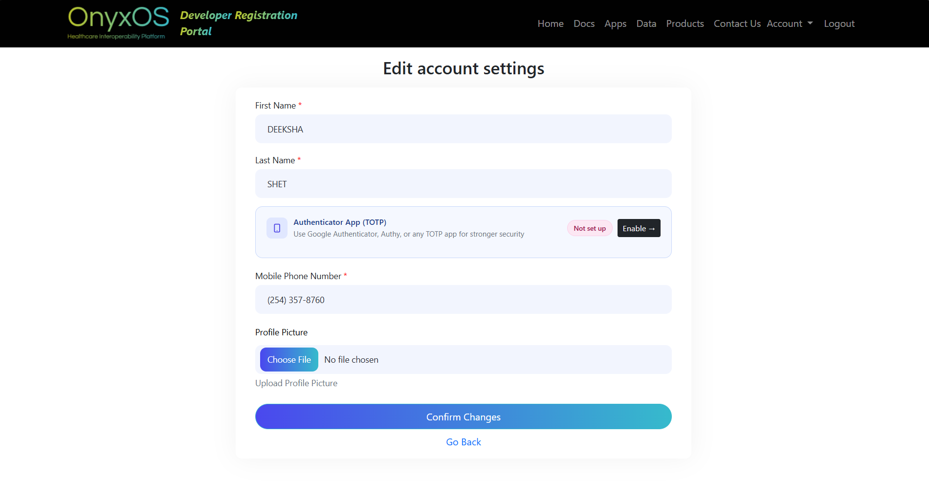Enable clicked