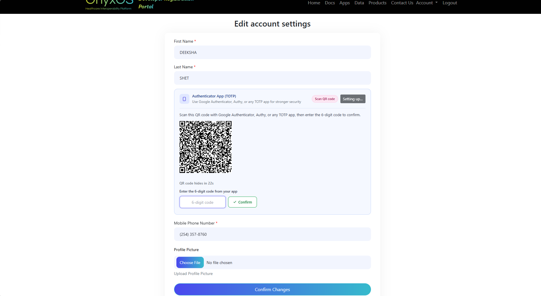 QR code rendered