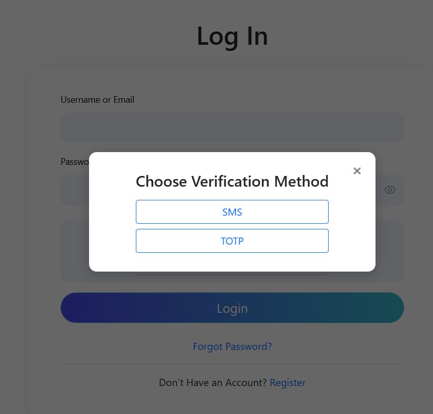 Choose verification method