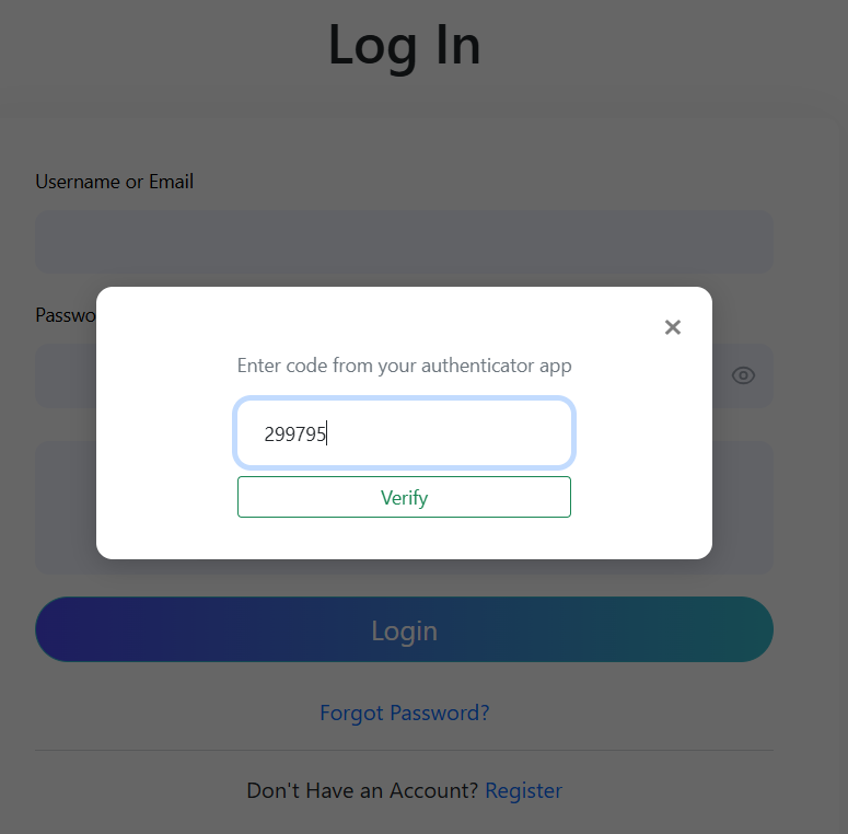 Enter 6-digit code (login)